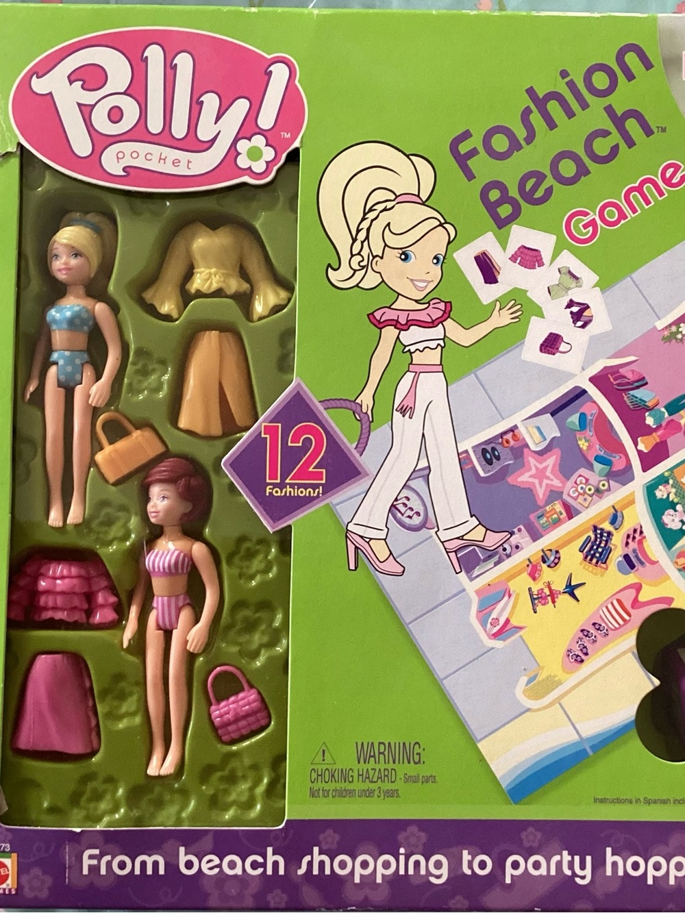 Polly Pocket 2003 Fashion Beach Game Complete Ages 5+ Complete With DVD